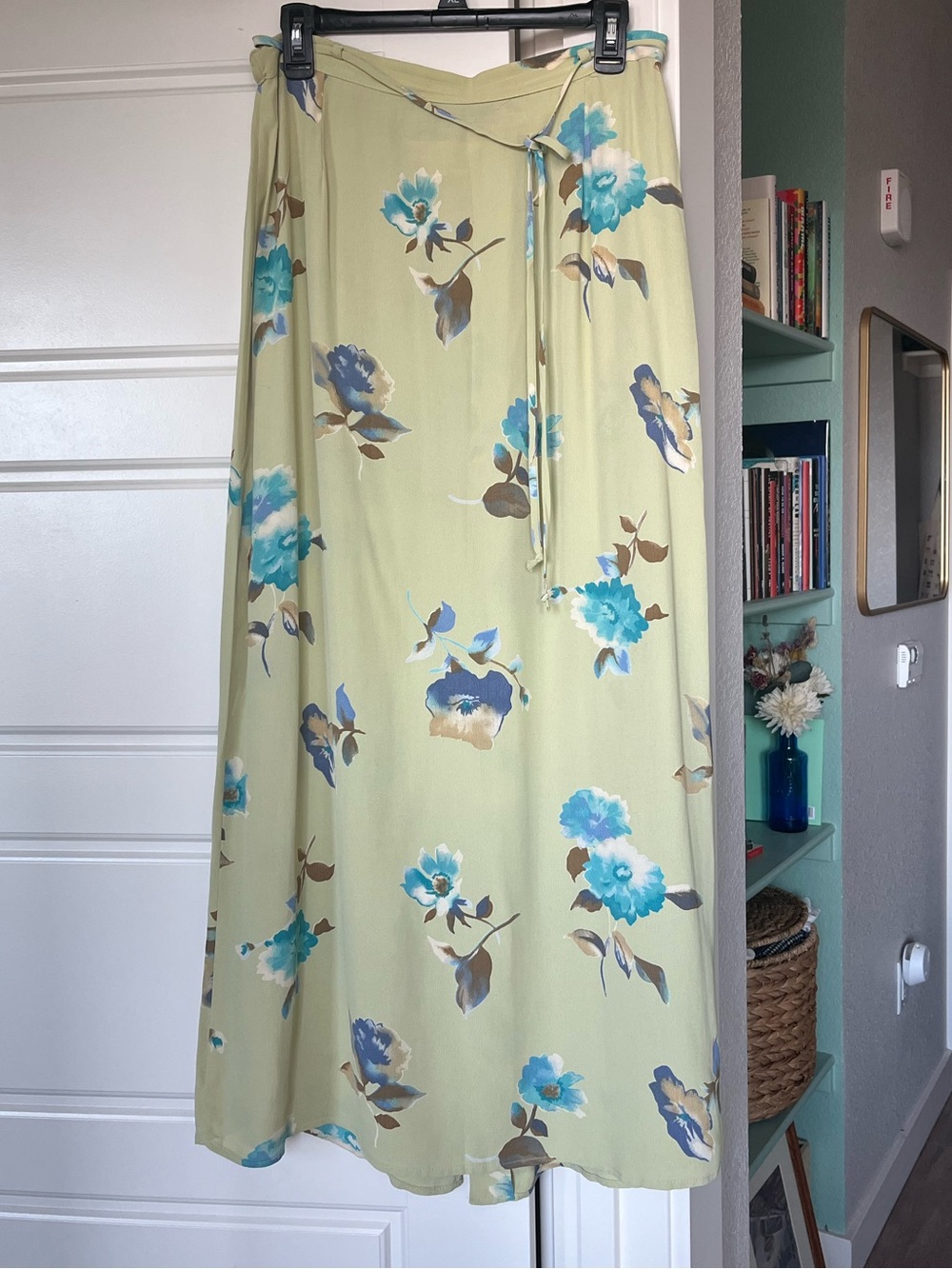 Vintage Summer Green Casual Corner A-Line Maxi Skirt
